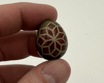 Button Quail Shell Pysanka - Dark Star