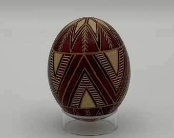 Chicken Shell Pysanka - Etched Brown Chicken