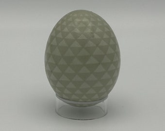 Chicken Shell Pysanka - Etched Green Chicken Eggshell Geometric