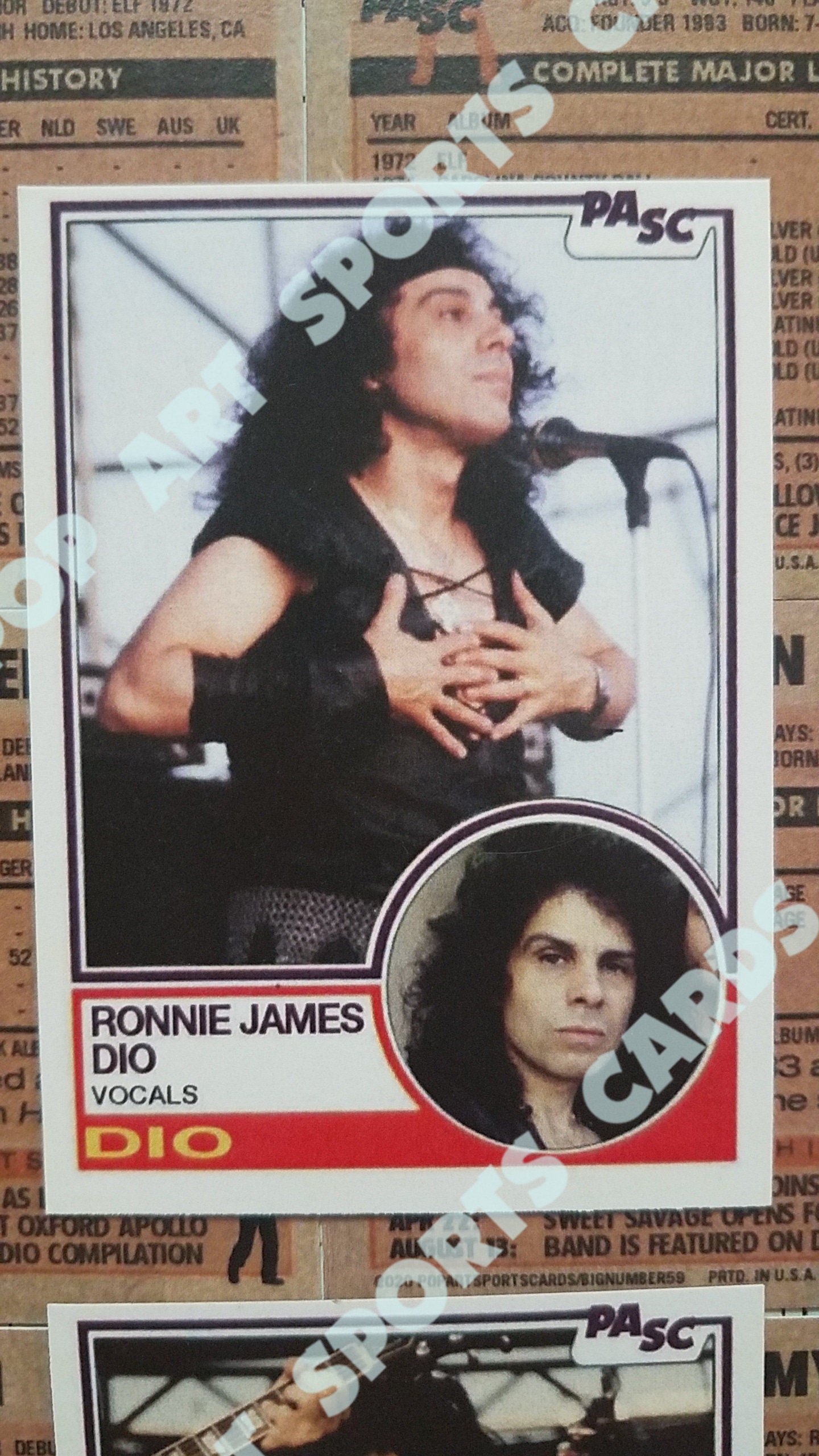 Custom Fan Art Rock Music Baseball Trading Cards 1983 Ronnie Etsy
