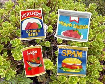 Pegatinas de productos enlatados