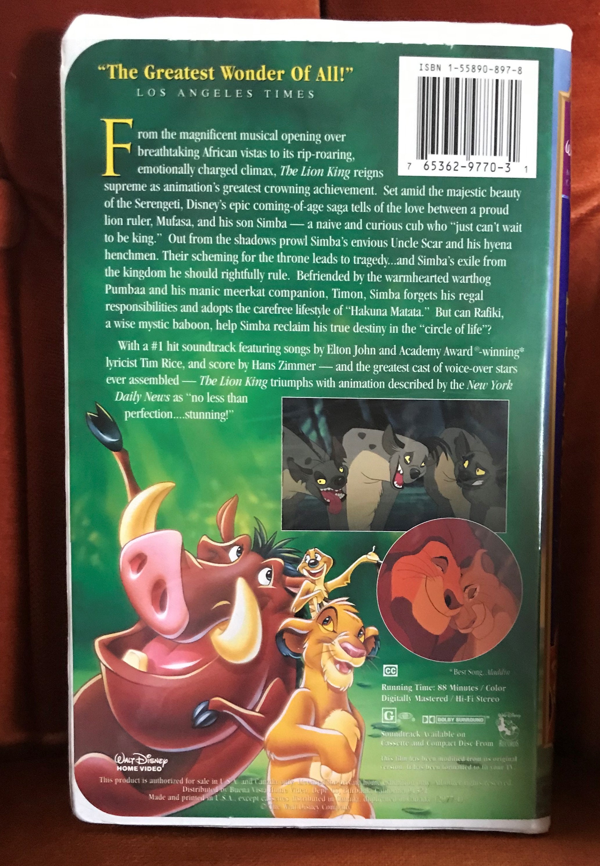 Lion King VHS Masterpiece Collection Etsy