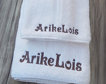 Personalisiertes besticktes Badetuch: Monogrammiert 100% Baumwolle