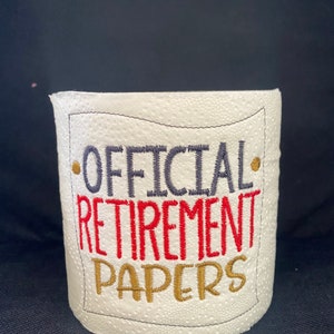 Documenti ufficiali per il pensionamento Rotolo di carta igienica ricamato, emoji di cacca, divertente regalo di compleanno, regalo scherzoso/barzelletta, carta igienica divertente e umoristica.