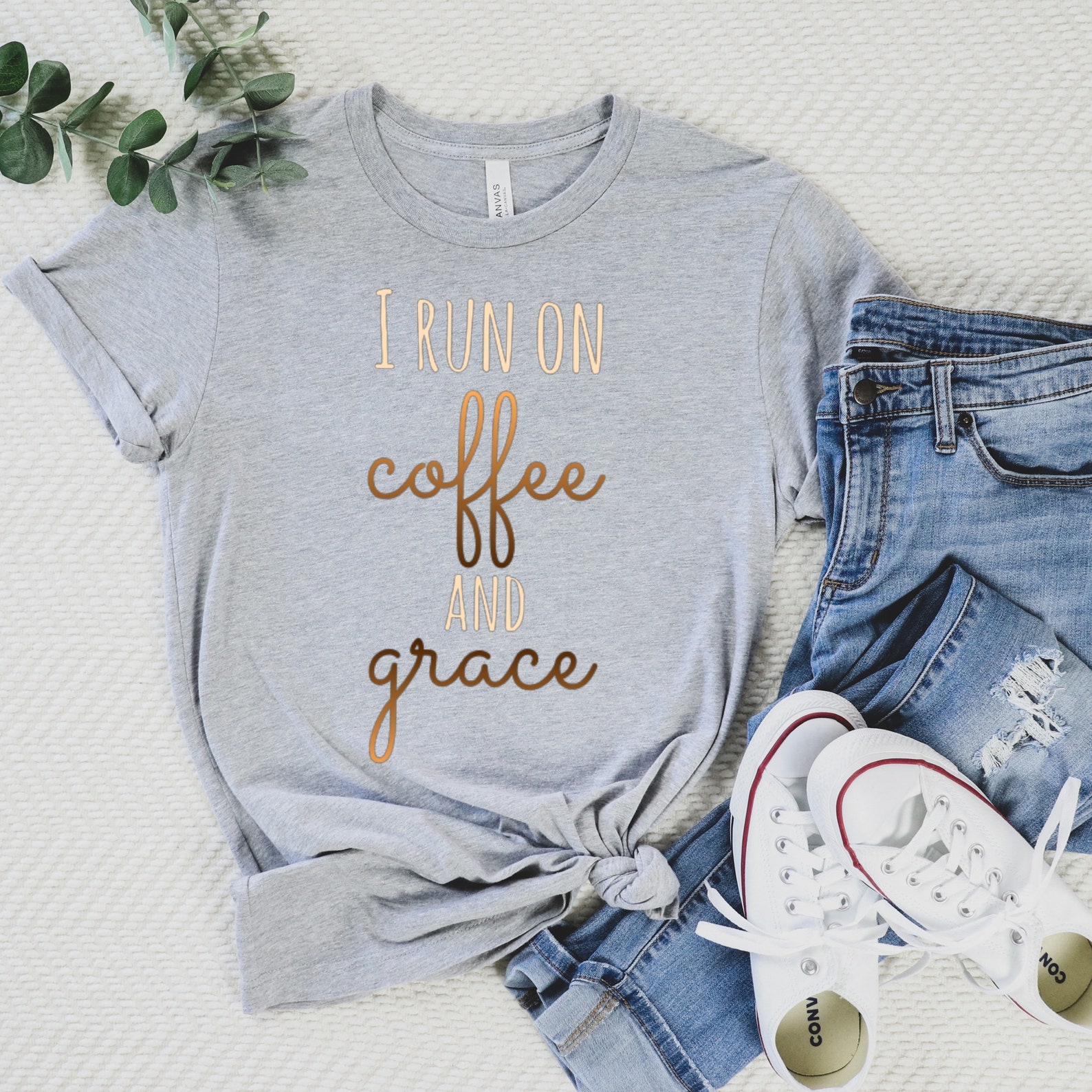 I Run on Coffee and Grace Coffee Lover T-shirt Gift for | Etsy