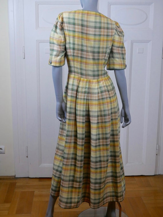 Prairie Dress, 1990s German Vintage Pale Yellow S… - image 3