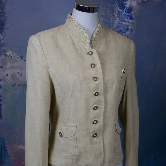 Original 1930’s Exquisite Linen Summer Jacket - In A Textured Off White Linen