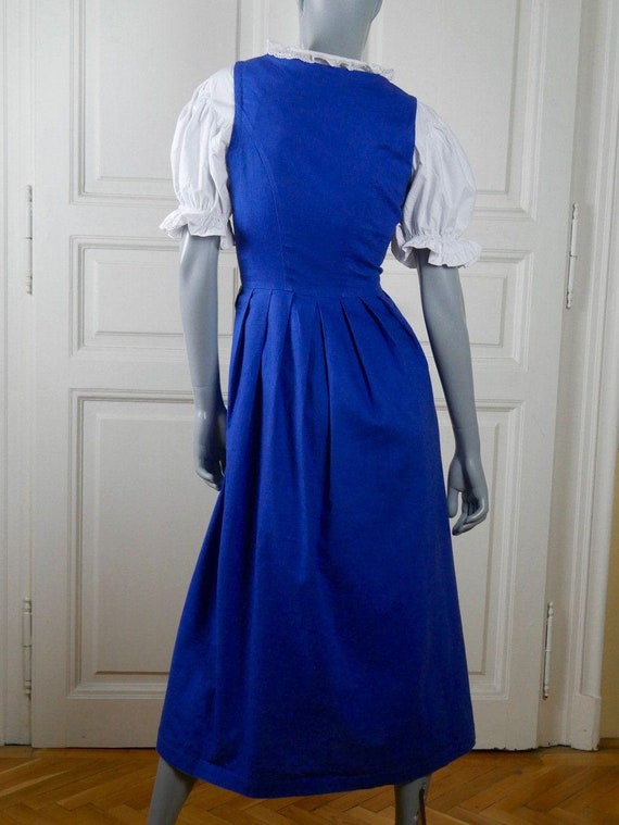 Blue Linen Jumper Dress, 1990s Austrian Vintage D… - image 5