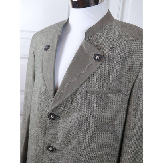 Linen Tweed Trachten Jacket, 1990s German Vintage… - image 3