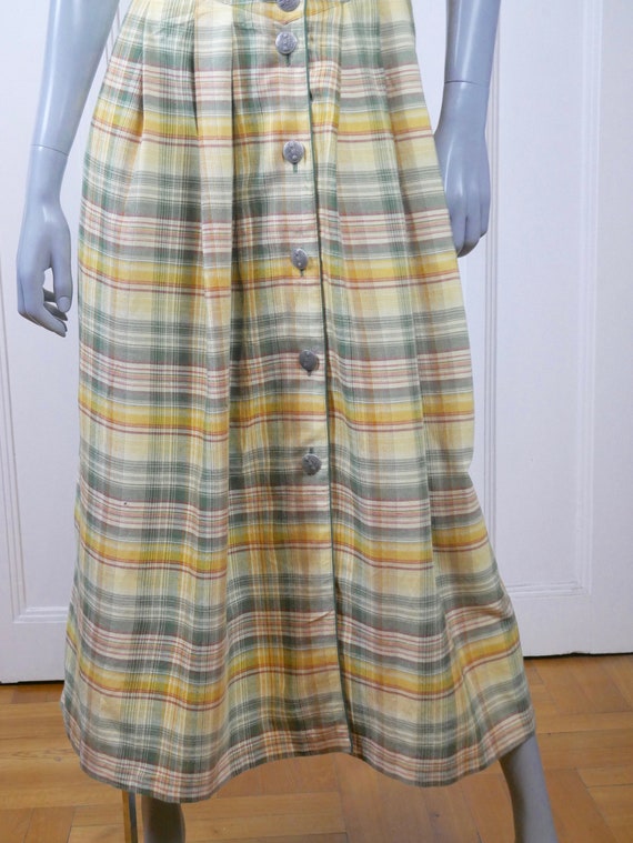 Prairie Dress, 1990s German Vintage Pale Yellow S… - image 6