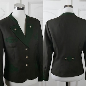 Austrian Blazer, 1990s Vintage Cropped Trachten Jacket, Size 10 US, 14 UK