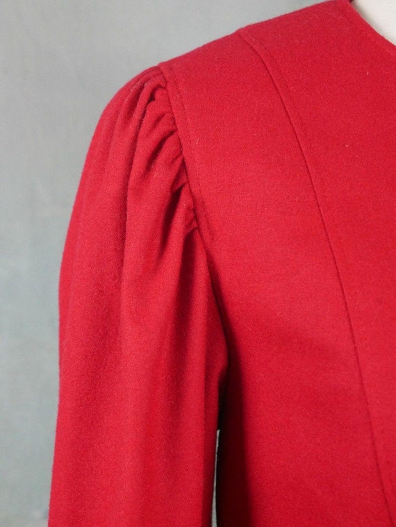 Austrian Vintage Red Blazer, 1990s Loden Wool Edw… - image 5