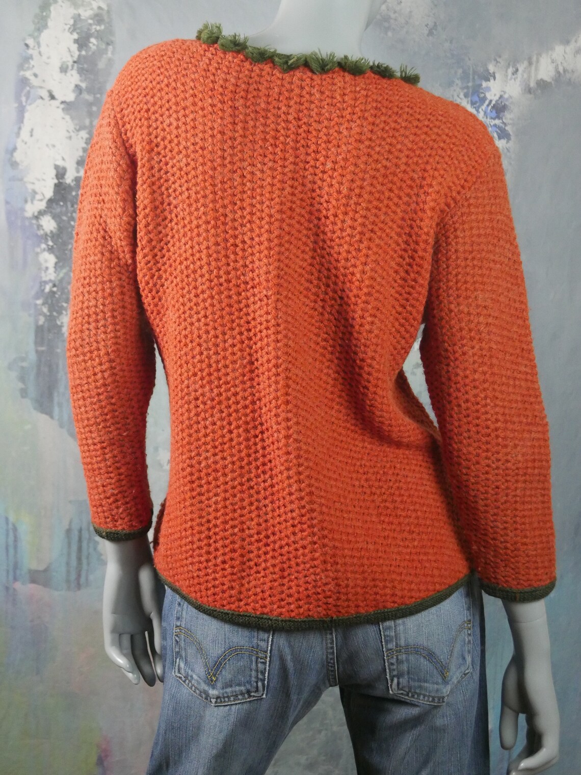 Burnt Orange Sweater German Vintage Soft Wool Blend Knit Etsy