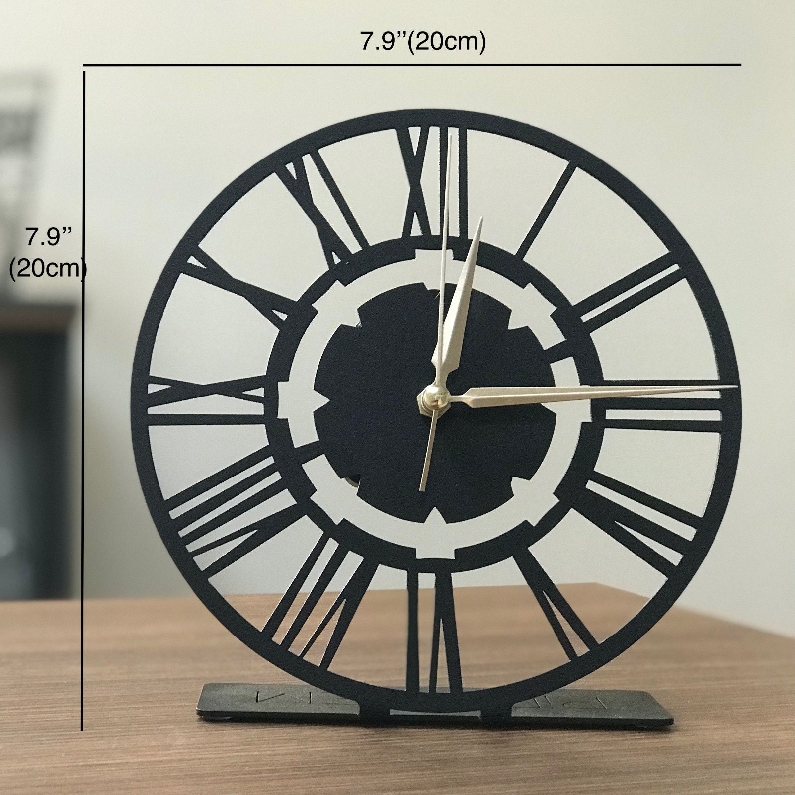 Metal Desk Clock Modern Table Clock Tabletop Clock Industrial Etsy
