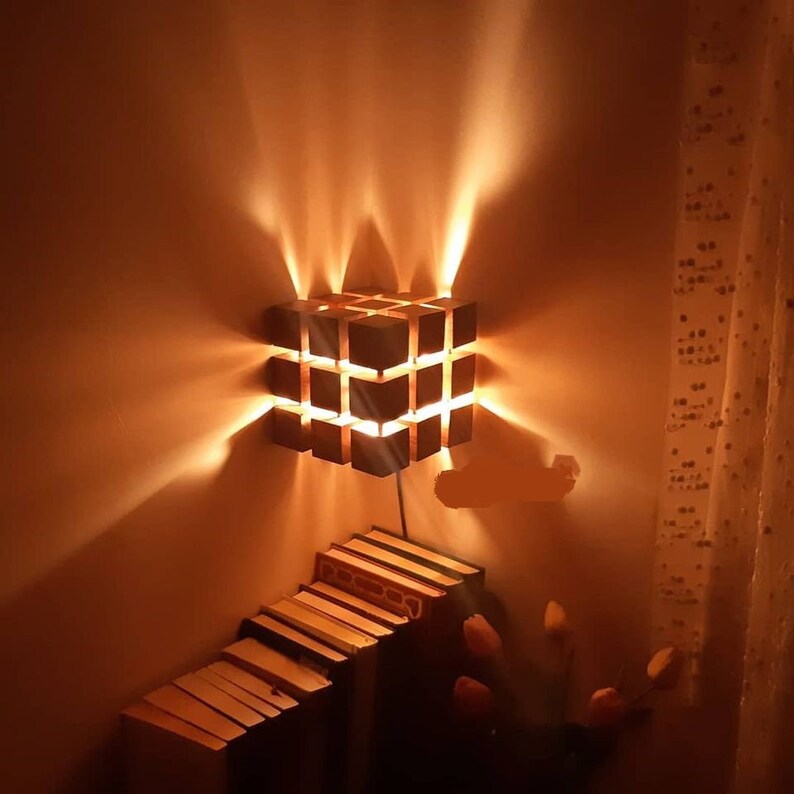 Wooden Desk Lamp Bedside lamp Wooden Decor Lamp Wooden Etsy