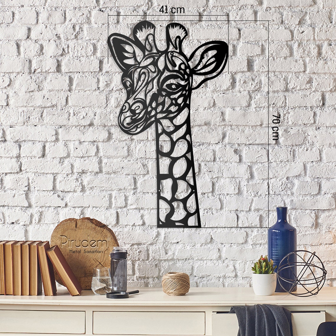 Giraffe Wall Art Metal Giraffe Mask Metal Wall Art Fireplace Etsy