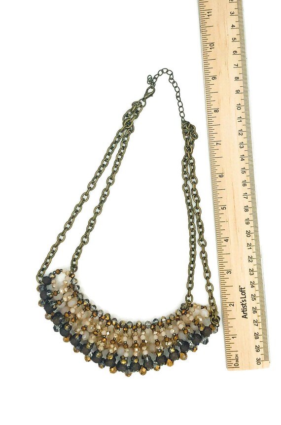 Mystic Sands: Heavily Beaded Exotic Bib Necklace … - image 4