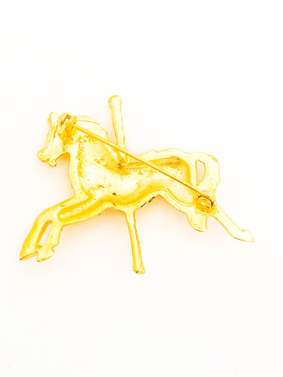 Whimsical Ride: Vintage Carousel Horse Brooch - L… - image 4