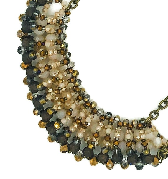 Mystic Sands: Heavily Beaded Exotic Bib Necklace … - image 7