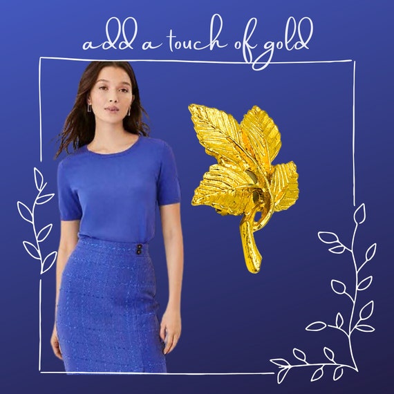 Sophisticated Chic: Vintage Gold-tone Four Leaf Br