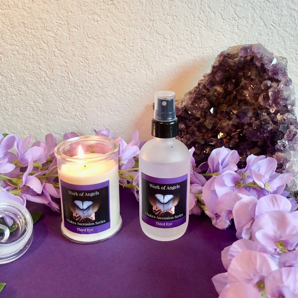 Third-Eye Chakra Candle and Aura Spray Set