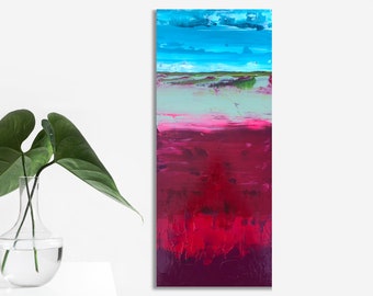 small painting purple, ocean abstract art, coastal wall art wood, housewarming gift first home, Christmas gift for home, new home gift