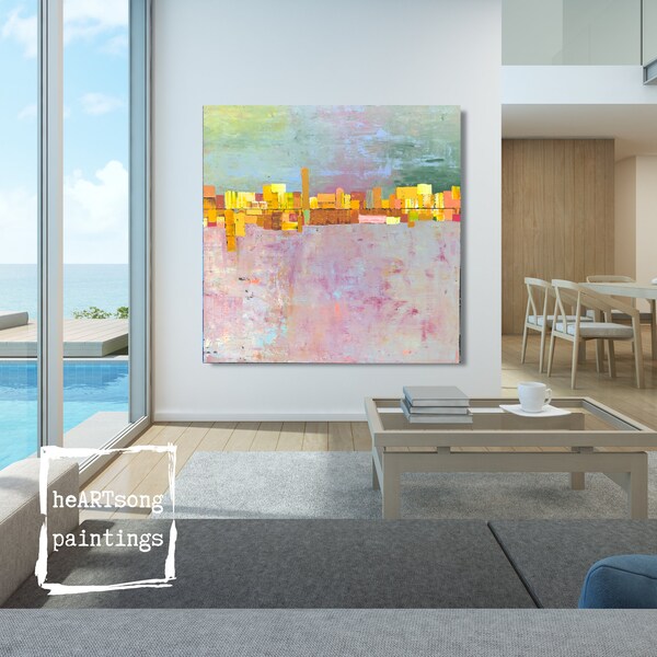 Large Yellow Wall Art Etsy