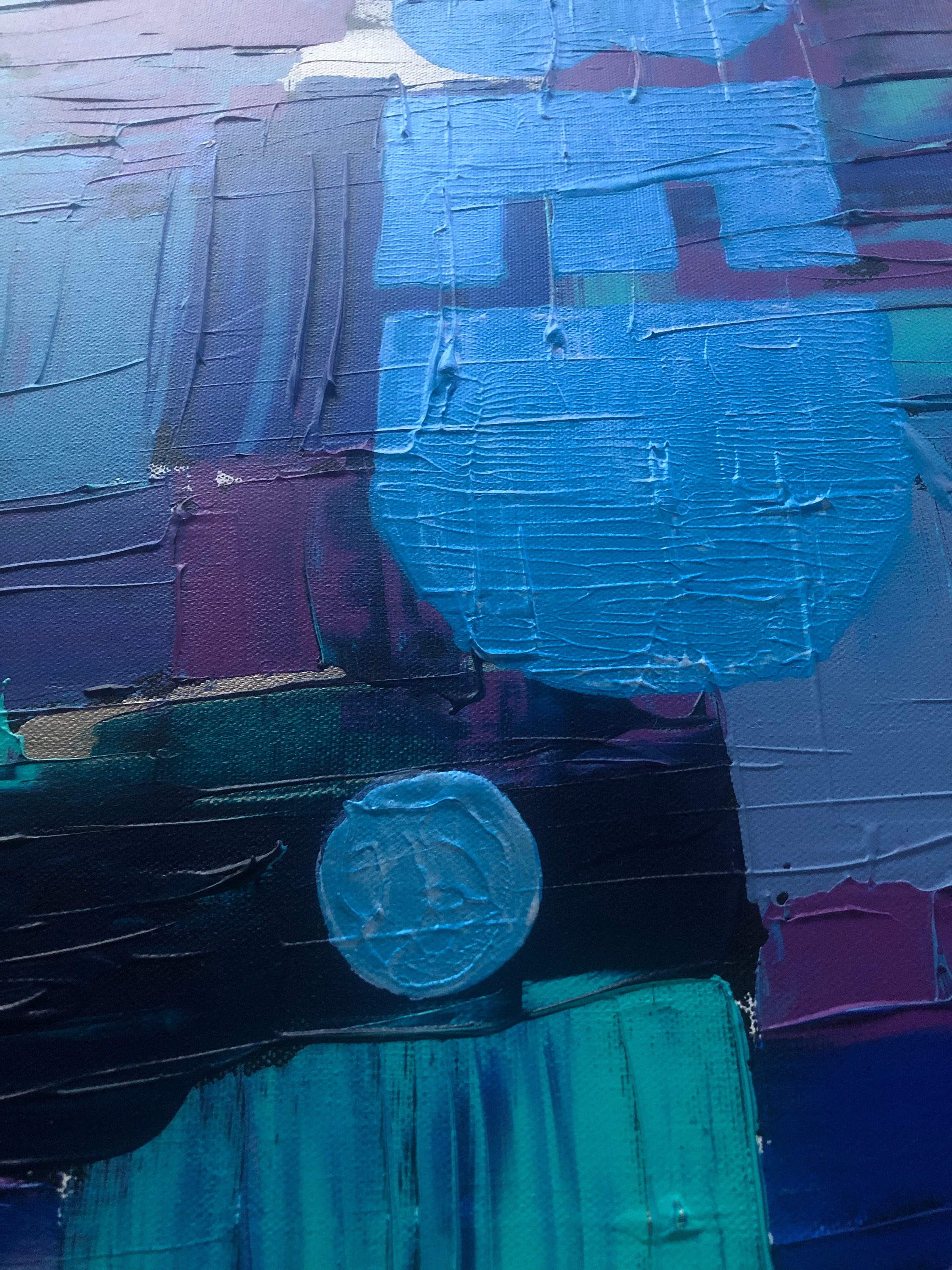 Original abstract painting on canvas turquoise art living | Etsy
