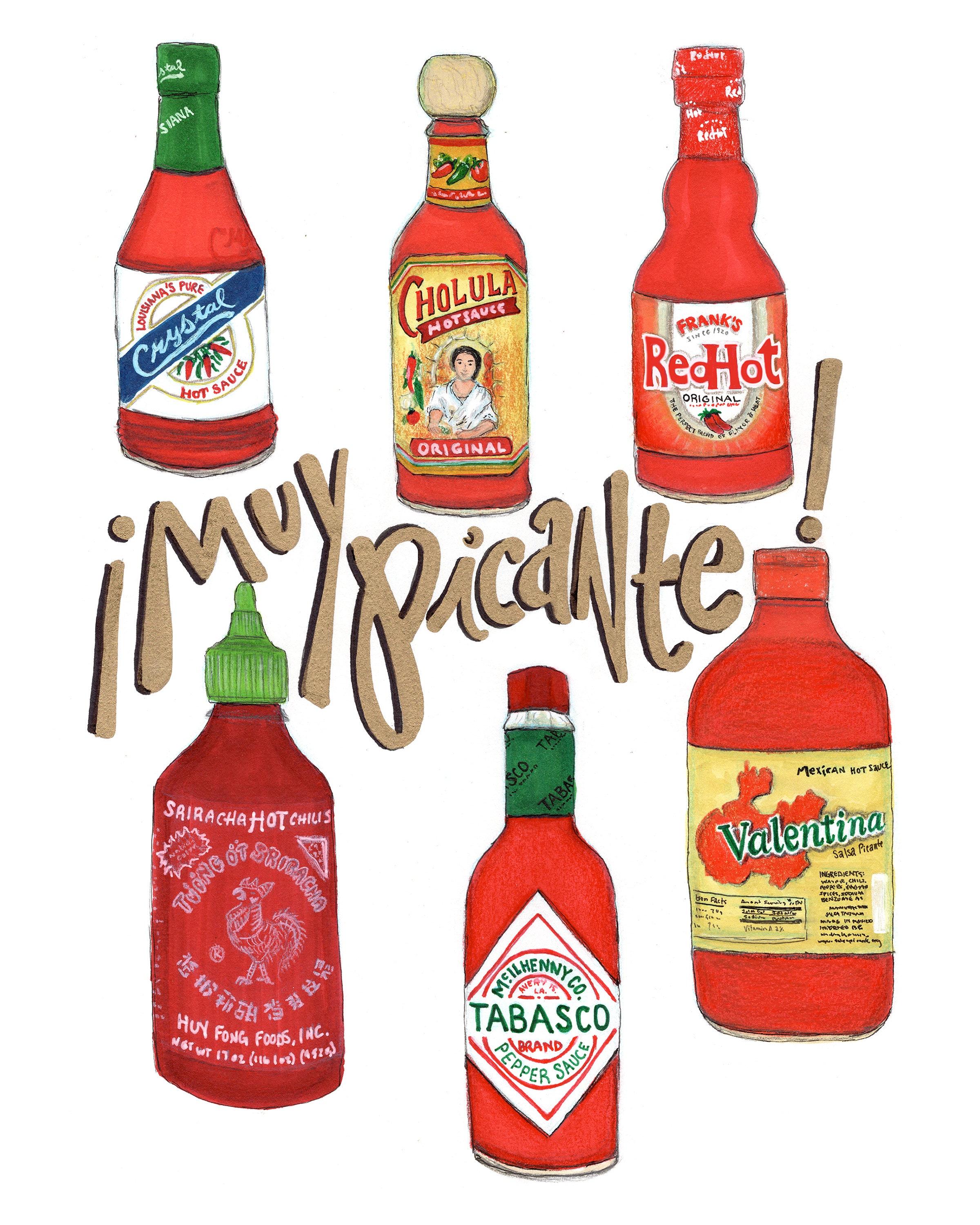 Hot Sauce in My Bag Swag // Muy Picante Very Spicy Illustration Art