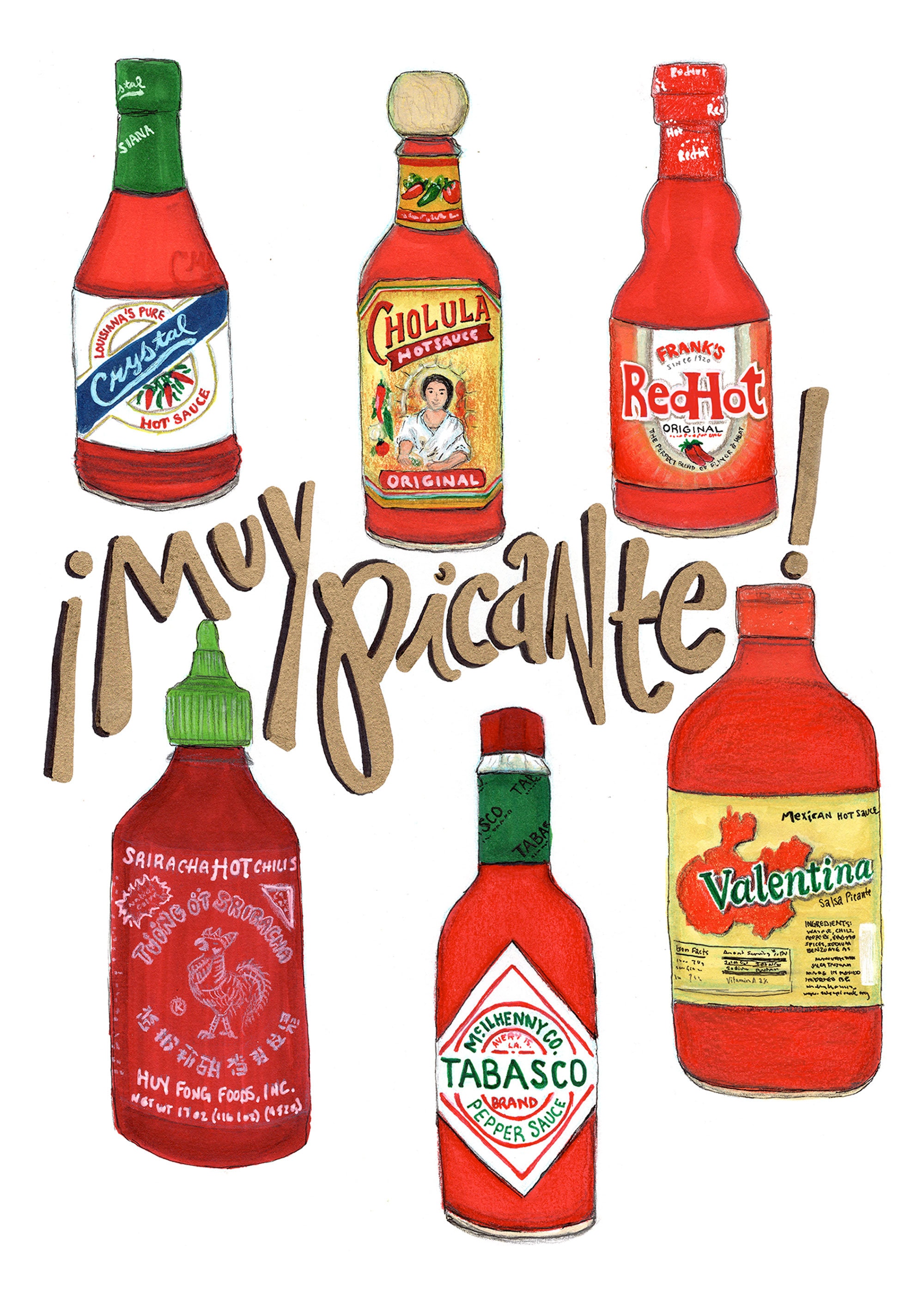 Hot Sauce in My Bag Swag // Muy Picante Very Spicy Illustration Art