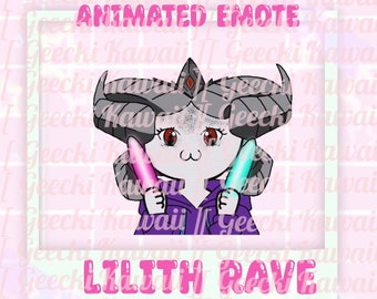 Animiertes Lilith Rave Emote Twitch Discord Kick