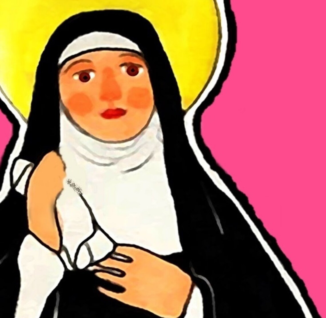 Modern Catholic Art Saint Monica Painting Illustration Baptism Etsy