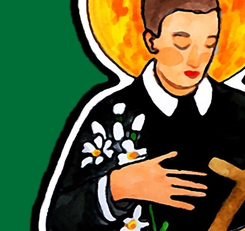 Modern Catholic Art Saint Gerard Painting Illustration Baptism Etsy