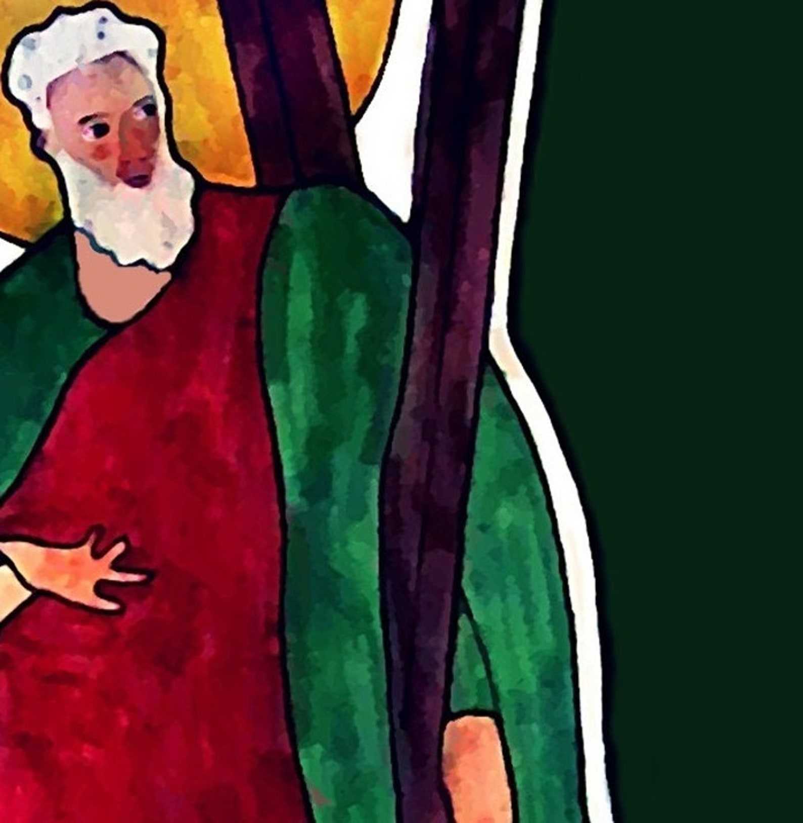 Modern Catholic Art Saint Andrew Painting Illustration Baptism Etsy