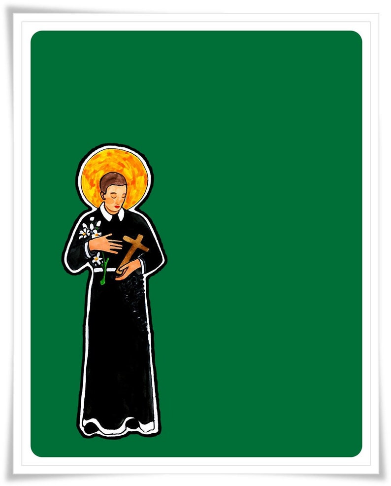 Modern Catholic Art Saint Gerard Painting Illustration Baptism Etsy