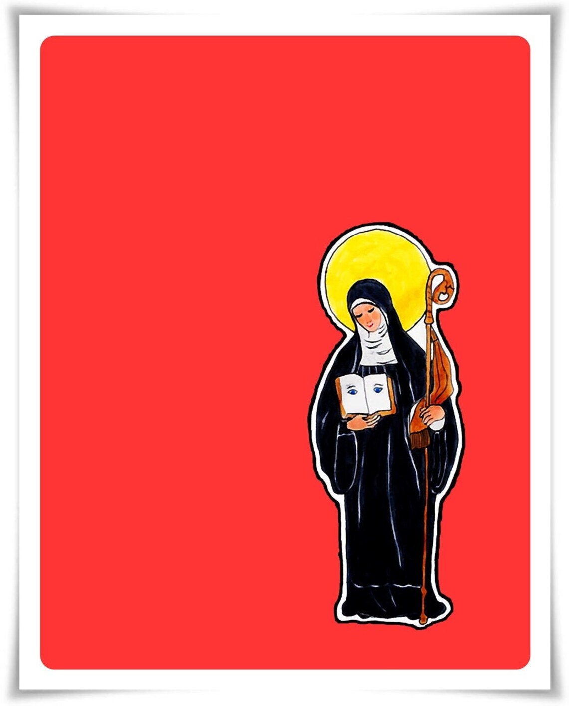 Modern Catholic Art Saint Odilia Painting Illustration Baptism Etsy