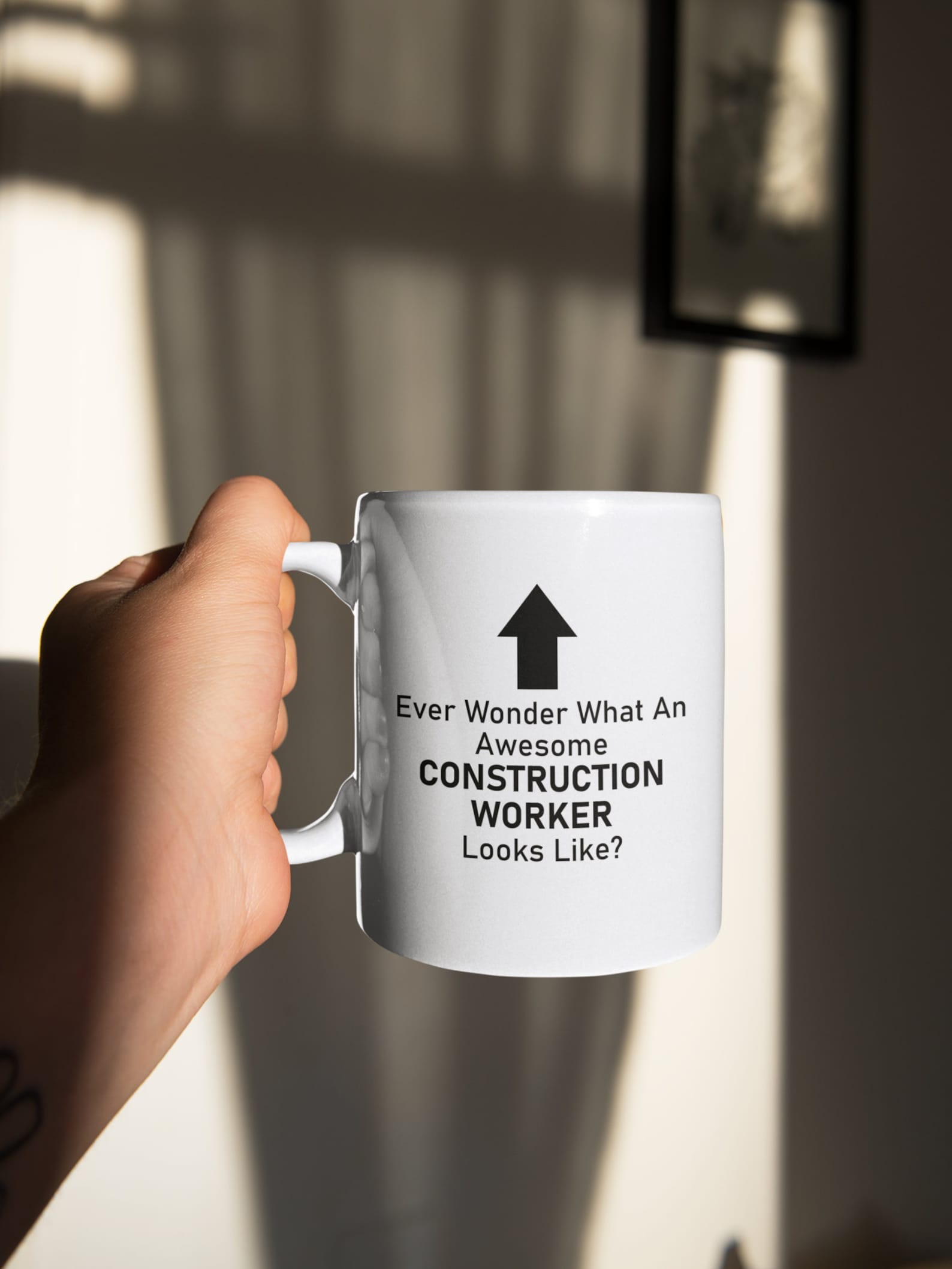 Builder Mug, Construction Worker Gift for Men, Funny Ceramic Coffee Cup
