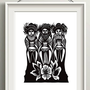 Puerto Rican Reyes Magos Art Print, Boricua Home Decor Gifts