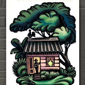 Puerto Rican Casita de Campo Wall Art Print, Boricua Home Decor Gifts