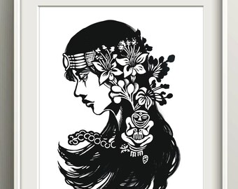Puerto Rican Taina Art Print, Boricua Home Decor Gifts