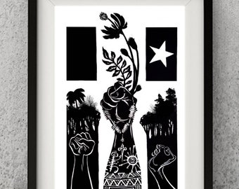 Puerto Rican Grito de Lares Art Print, Boricua Flag  Home Decor Gifts