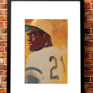 Roberto Clemente Puertor Rican Art Print, Puerto Rico Wall Home Decor