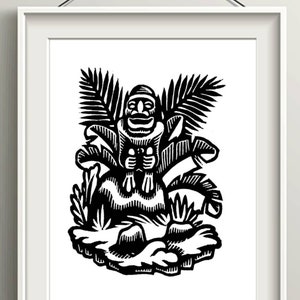 Puerto Rican Taino Art Print, Boricua Home Decor Gifts