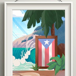 Puerto Rican Flag Wall Art Print Boricua Home Decor Gifts