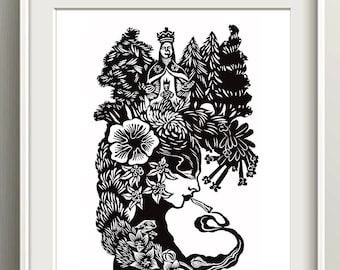 Puerto Rican Jibarita Art Print, Boricua Home Decor Gifts