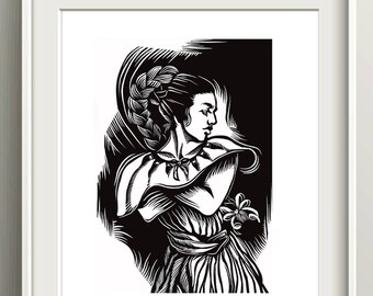 Puerto Rican Jibarita Art Print, Boricua Home Decor Gifts
