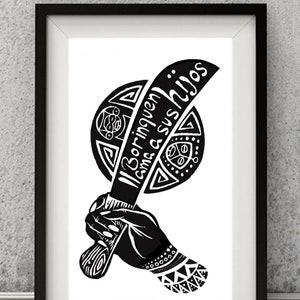 Puerto Rican Jibaro Art Print, Boricua Taino Home Decor Gifts