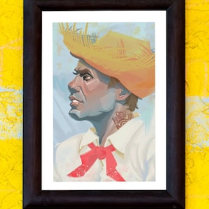 Jibaro Puertor Rican Art Print, Puerto Rico Wall Home Decor