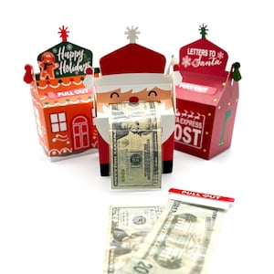 Santa Post Box DIY Money Pull Kit - Unique Christmas Cash Gift for Kids & Adults