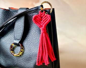 Macrame Heart Keychain DIY Craft Kit, Mother's Day Gift